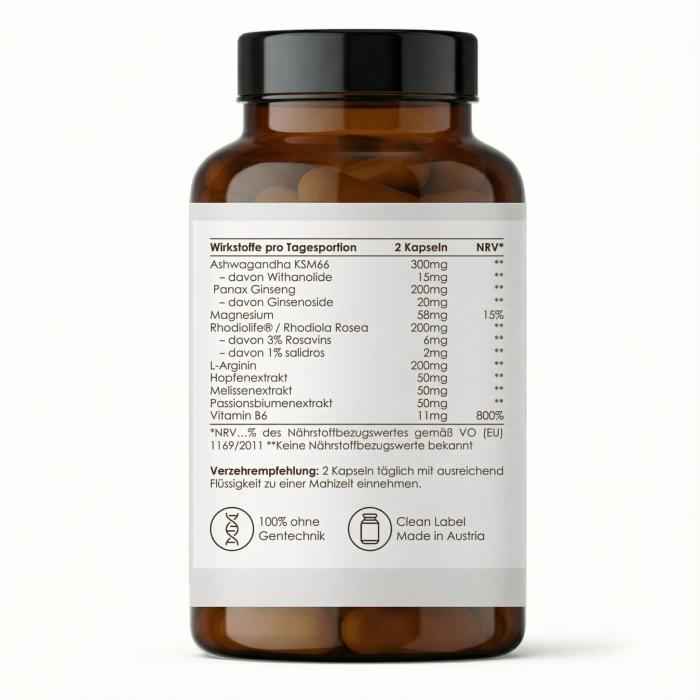 Stress Forte Premium capsules with botanical extracts and vitamin B6-7